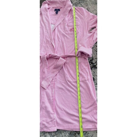 Lauren Ralph Lauren PINK STRIPE Womens Kimono Wrap Knit Robe Large LNC EUC - Picture 7 of 8